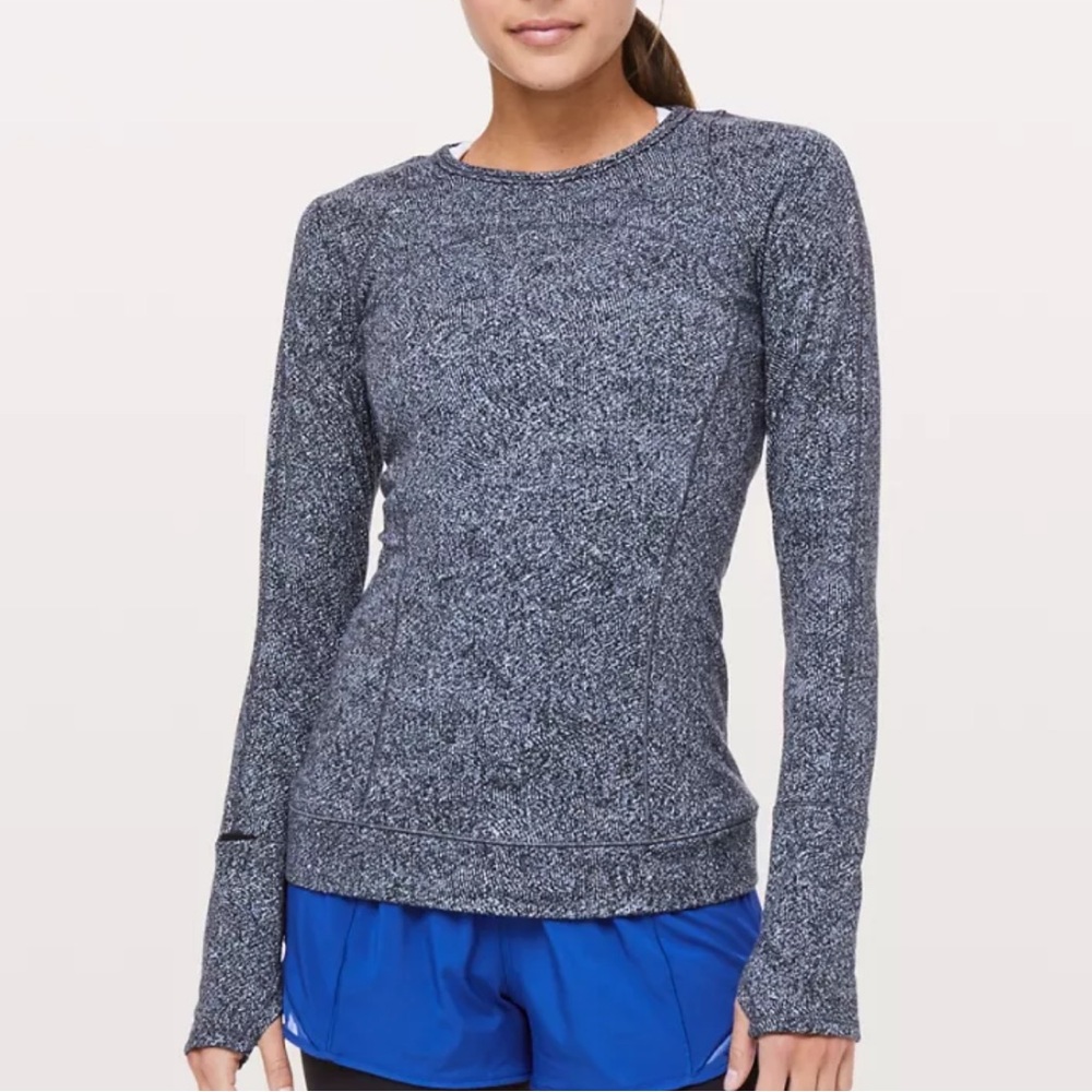 Lululemon Cypress Kiss Long Sleeve Size 4 Black Gray